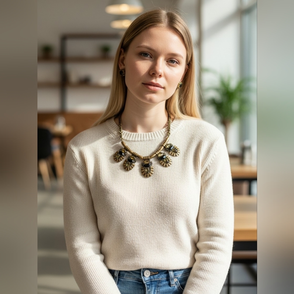 Elegant Gold and Black Statement Necklace